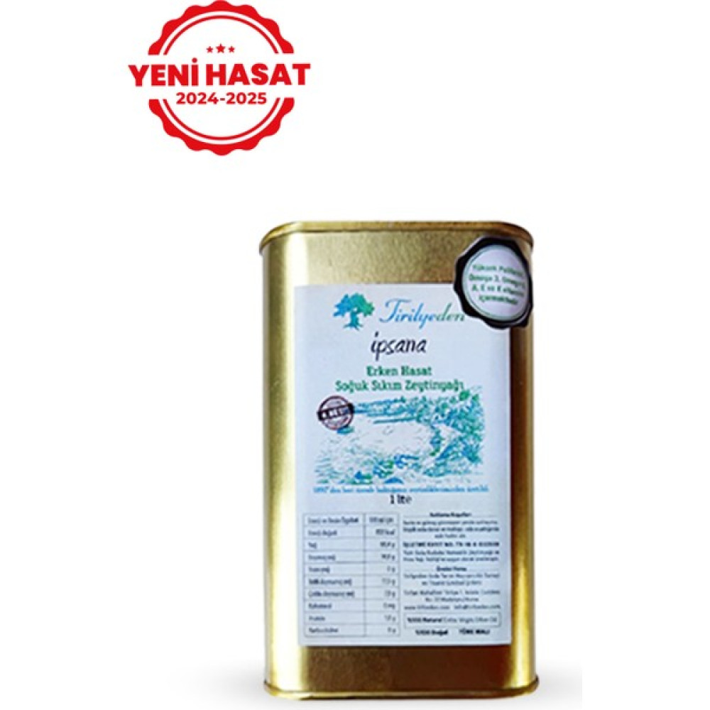 İpsana Erken Hasat Soğuk Sıkım 1 lt Teneke Zeytinyağı 2024 2025 Diğer Fiyatı
