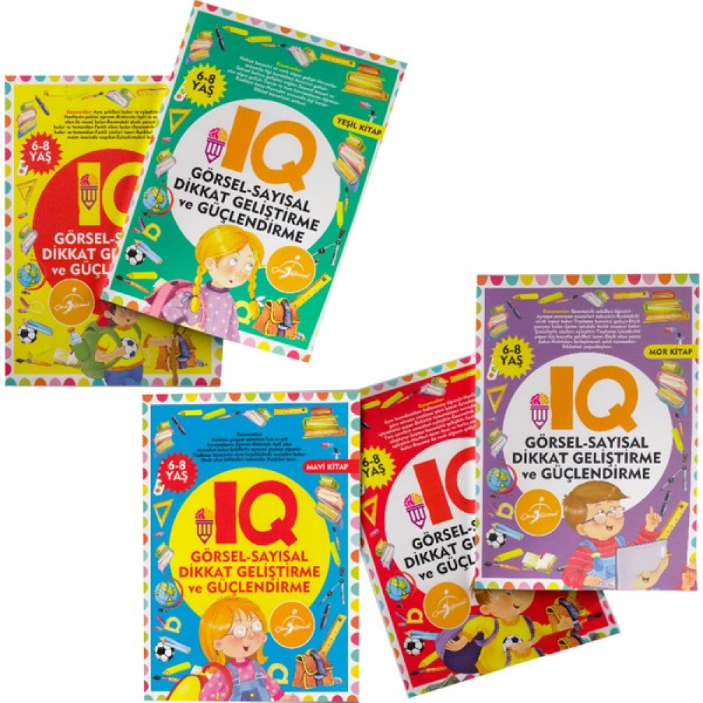 IQ Dikkat Geliştirme ve Güçlendirme Seti 6 - 8 Yaş - 5 Kitap Zihinsel Gelişim Kitapları Fiyatı