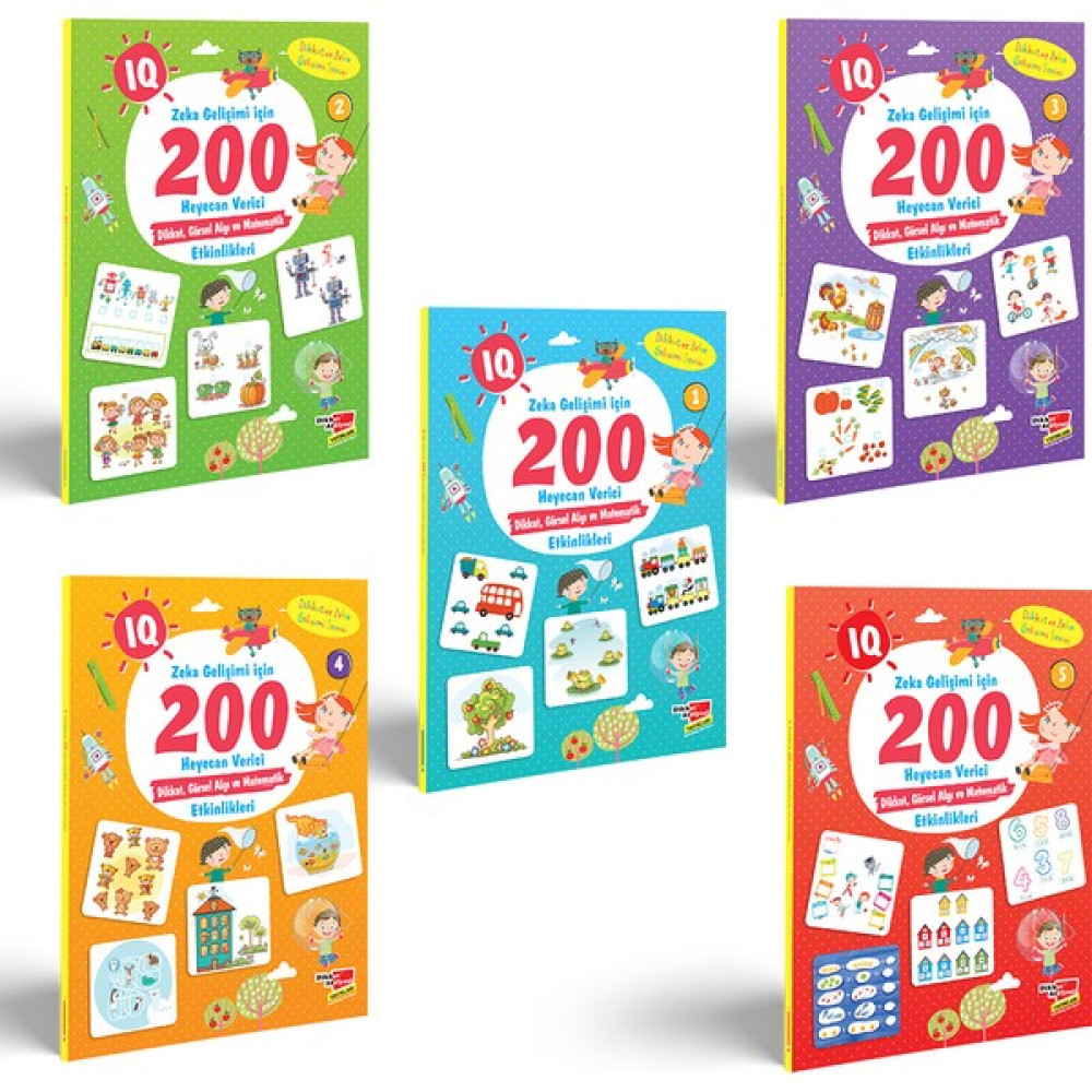 IQ Zeka Gelişimi İçin 200 Heyecan Verici 5'li Etkinlik Seti Zihinsel Gelişim Kitapları Fiyatı