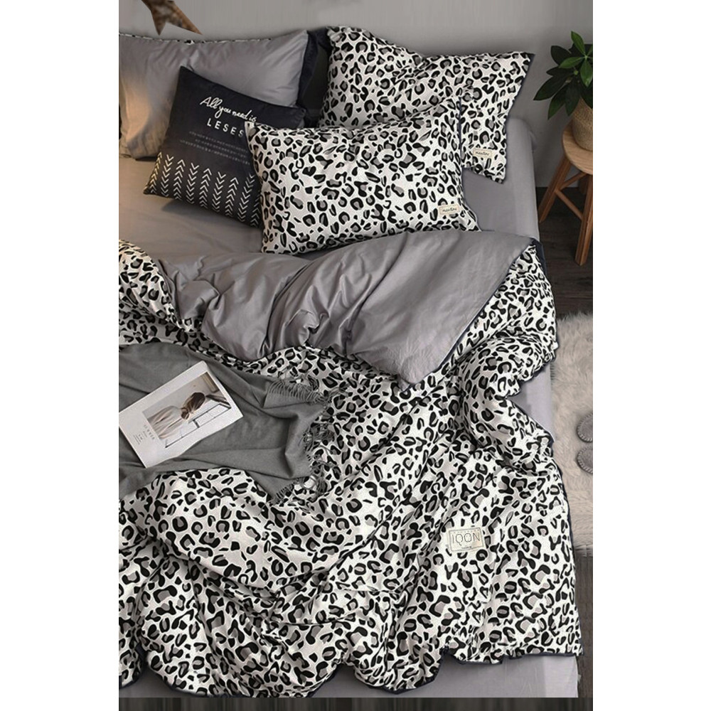 İQON Lastikli Çarşaflı Nevresim Takımı Tek Kişilik Leopar Pure Siyah Beyaz Nevresim Takımı Fiyatı