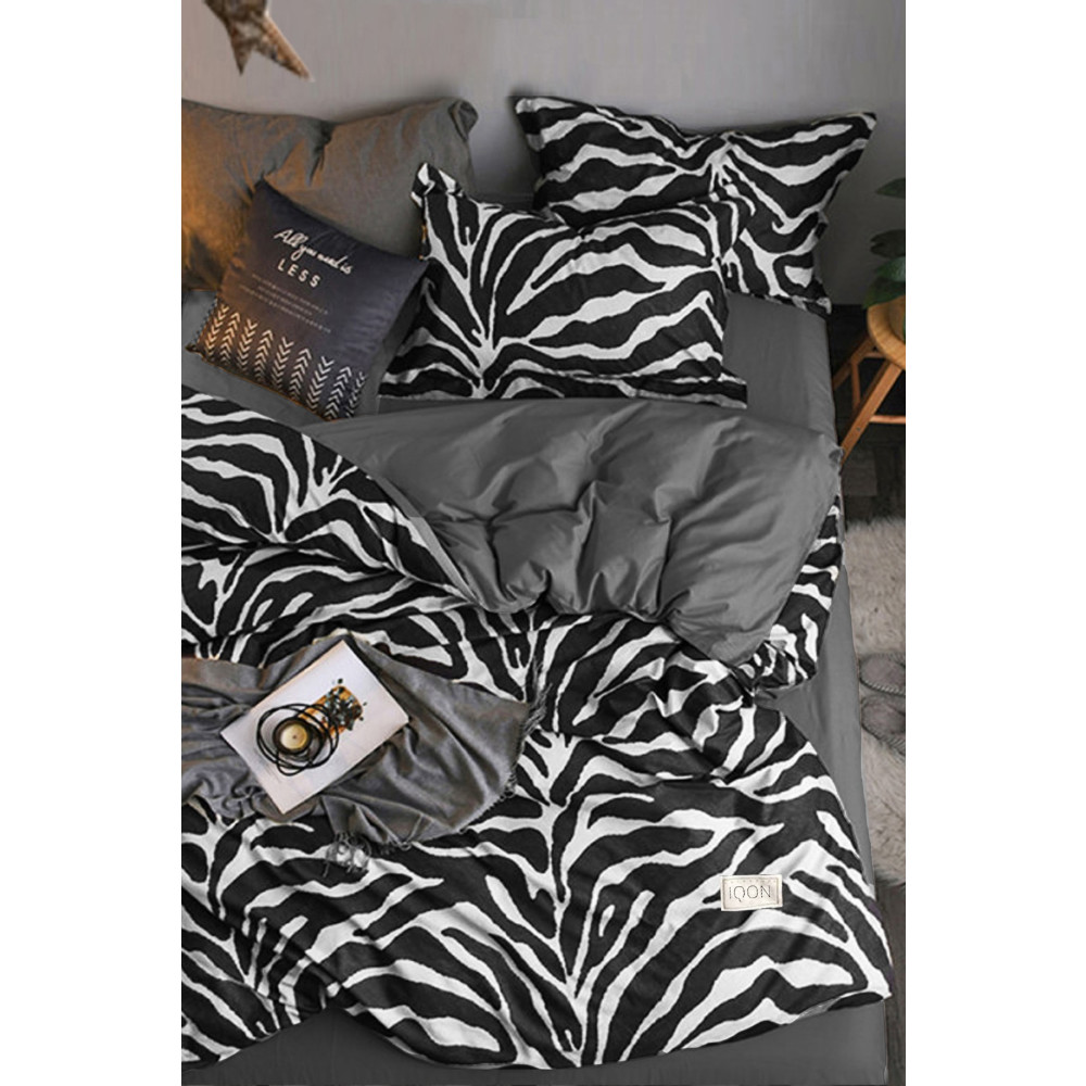 İQON Lastikli Çarşaflı Nevresim Takımı Tek Kişilik Zebra Siyah Beyaz Nevresim Takımı Fiyatı