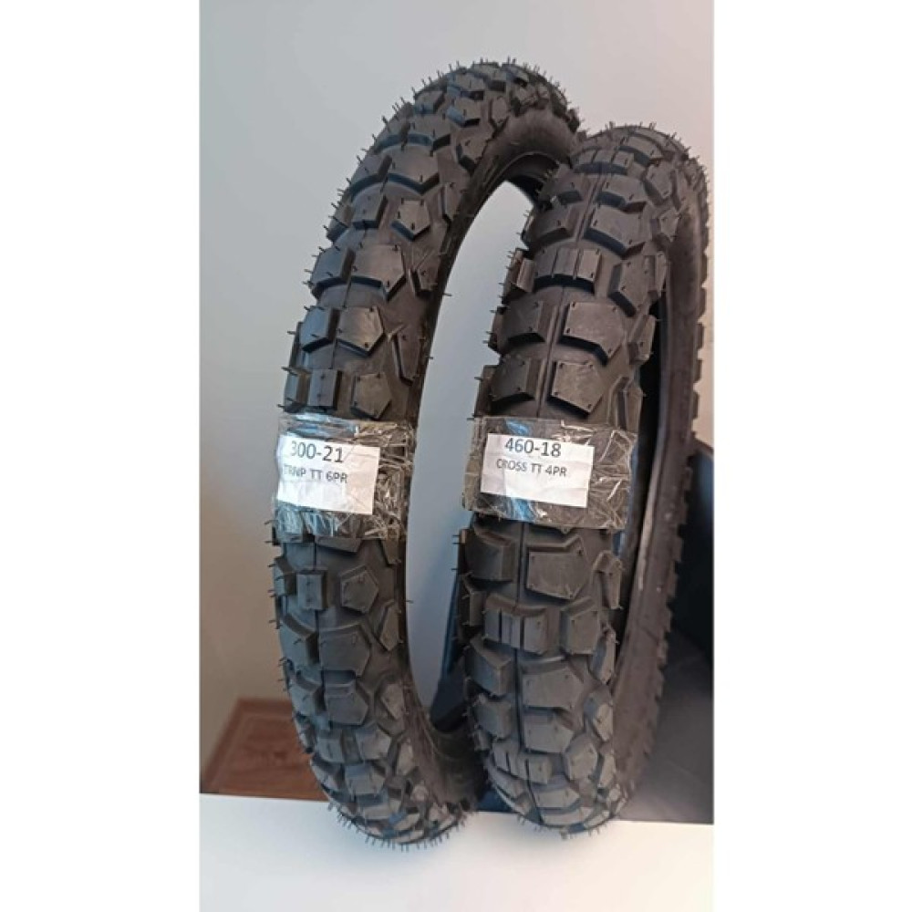 IRAN YASA TIRE & RUBBER Iran Yasa Tıre&rubber Ikili Set 460-18TT 4kat Cross+ 300-21 Tt 6 Kat Trnp Motosiklet Lastiği Lastikler Fiyatı