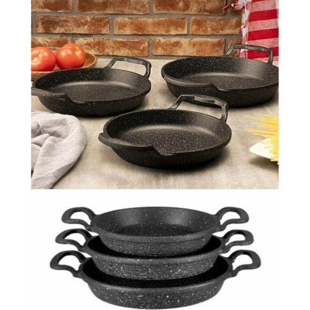 İraş Avm Essenso Granit Döküm Sahan Seti 18-20-22CM Büyük Boy Tavalar Fiyatı