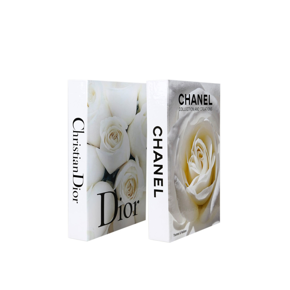 irayhomedecor 2li Chanel Beyaz Gül/Dior Beyaz Gül Dekoratif Kitap Kutu Ev & Dekorasyon Aksesuarları Fiyatı