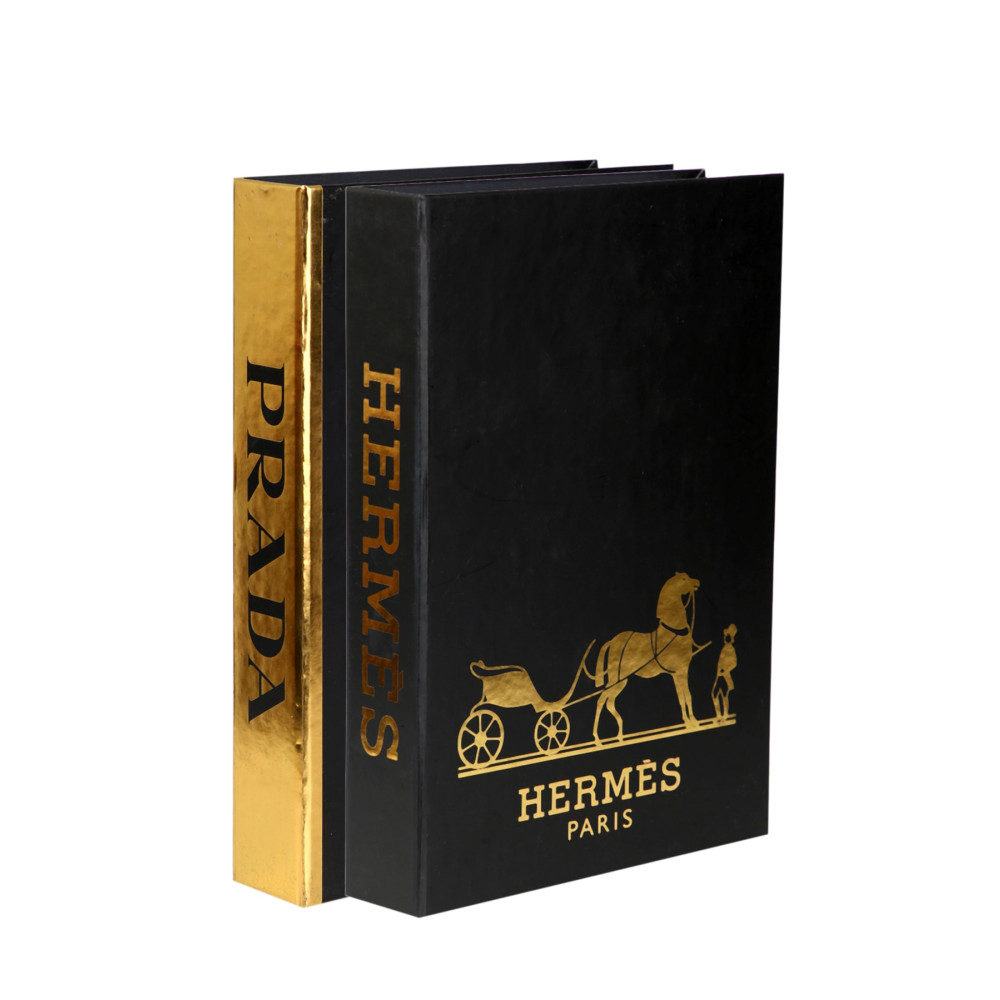 irayhomedecor 2li Siyah Gold Prada-hermes Dekoratif Kitap Kutu Ev & Dekorasyon Aksesuarları Fiyatı