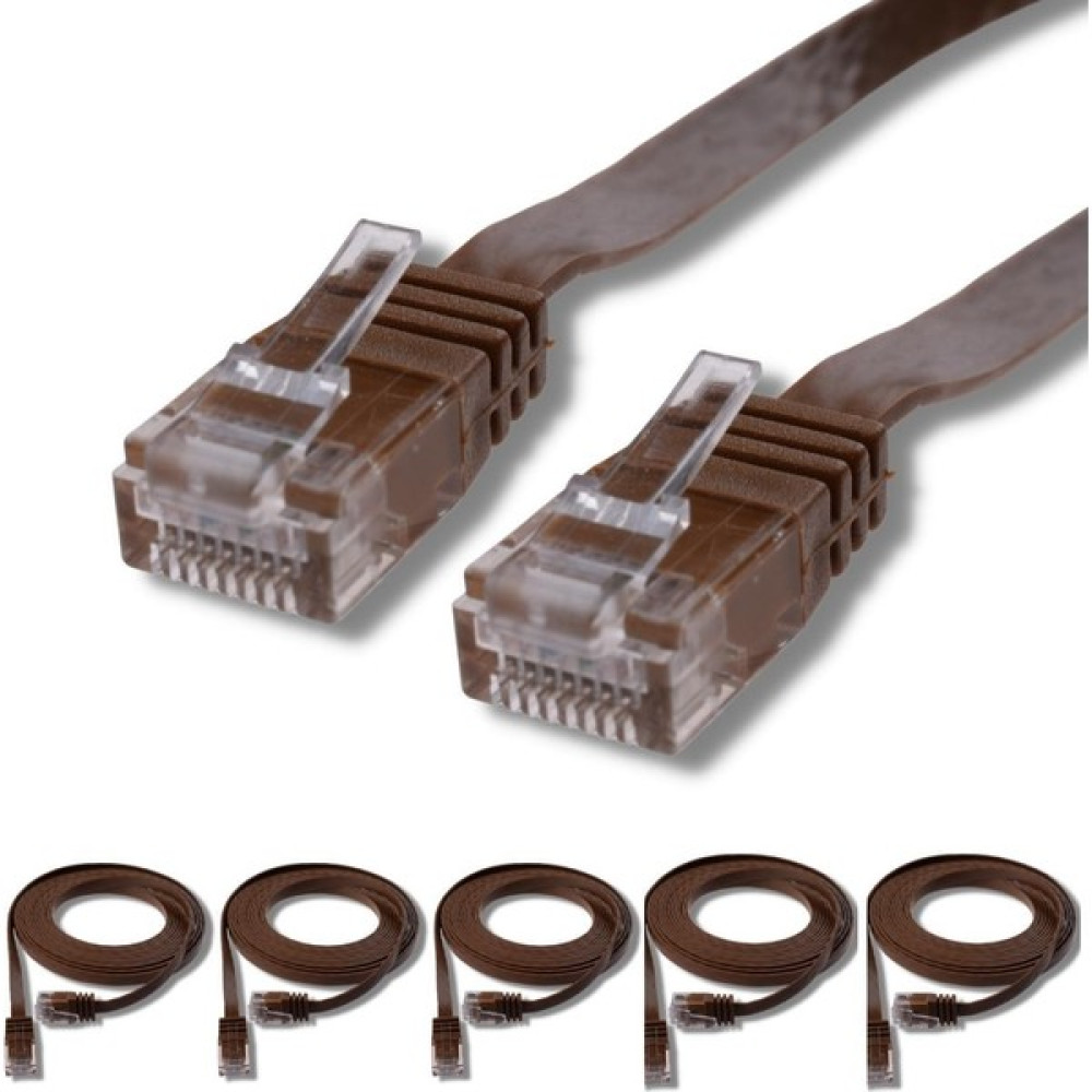 IRENIS 5 Adet CAT6 Yassı Ethernet (Network, LAN) Kablosu, Kahverengi, 50 cm - Kahverengi Ağ / Network Kablosu Fiyatı