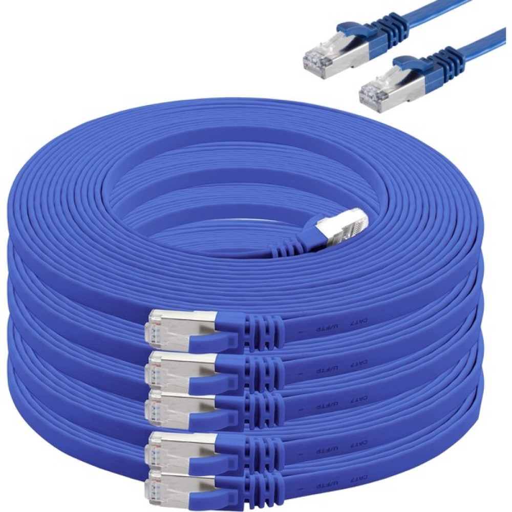 IRENIS 5 Adet IRENIS CAT7 Yassı Ethernet (Network, LAN) Kablosu, Mavi, 50 cm - Mavi Ağ / Network Kablosu Fiyatı