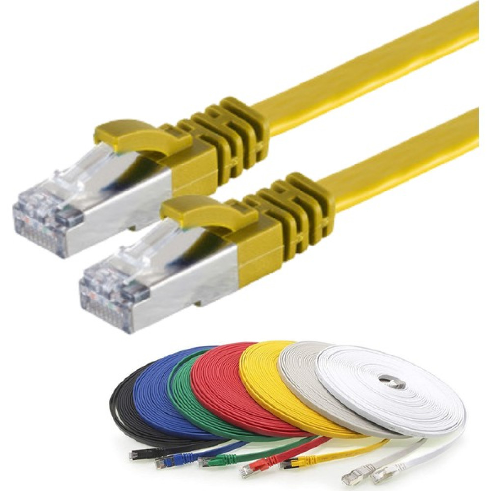 IRENIS CAT7 Yassı FTP Ethernet (Network, LAN) Kablosu, Sarı, 10 metre - Sarı - 10 m Ağ / Network Kablosu Fiyatı