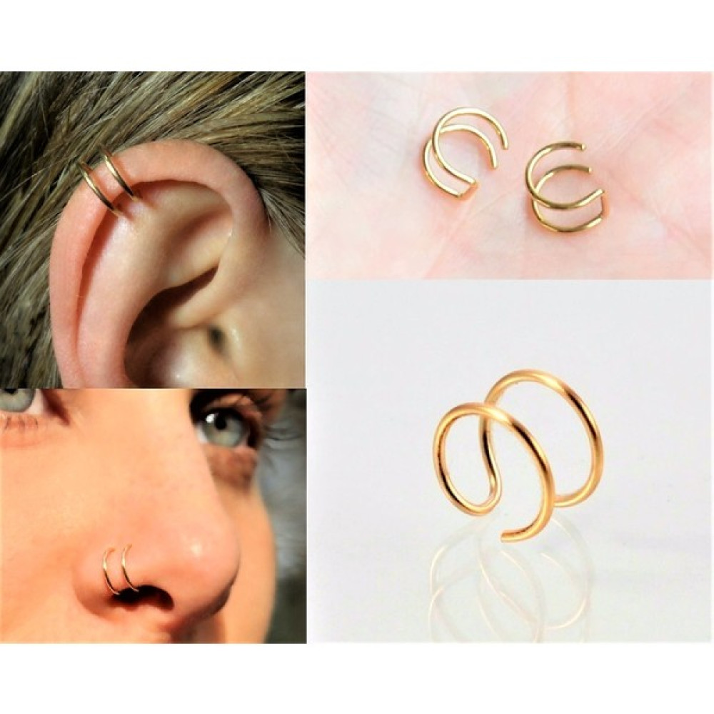 İris Gold Sıkıştırmalı Deliksiz Kulak Burun Dudak Için Fake Piercing 316L Çelik Altın & Gümüş Piercing Fiyatı