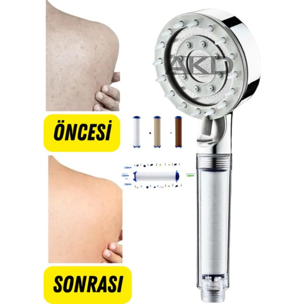 IRMAK 5 Fonksiyonlu Masaj Başlı Sauna Filtreli Kireç Önleyici Krom Tasarruflu Tayzikli Kaliteli Banyo Duş Başlığı Duş Başlığı Fiyatı