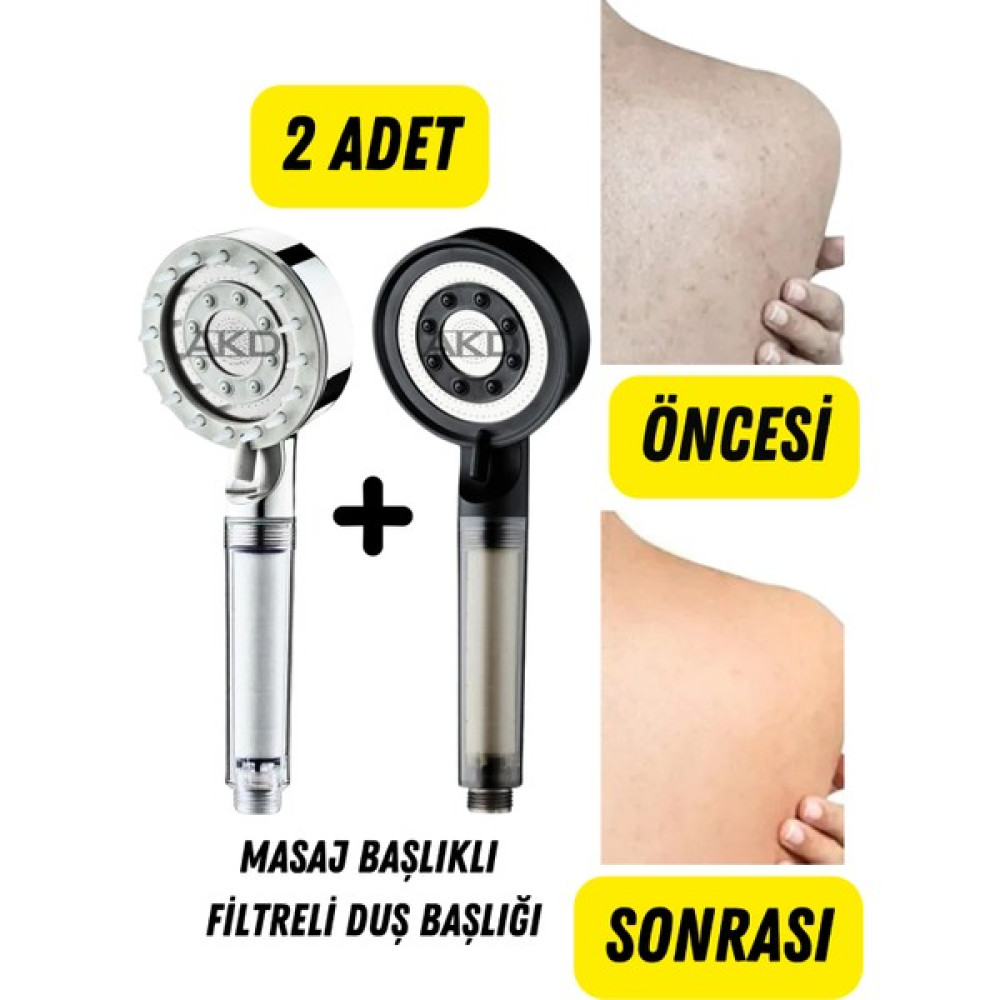 IRMAK Masajlı Masaj Başlı Filtreli Kireç Önleyici 5 Fonksiyonlu Banyo Duş Başlığı Kaliteli El Duşu 2 Adet Duş Başlığı Fiyatı