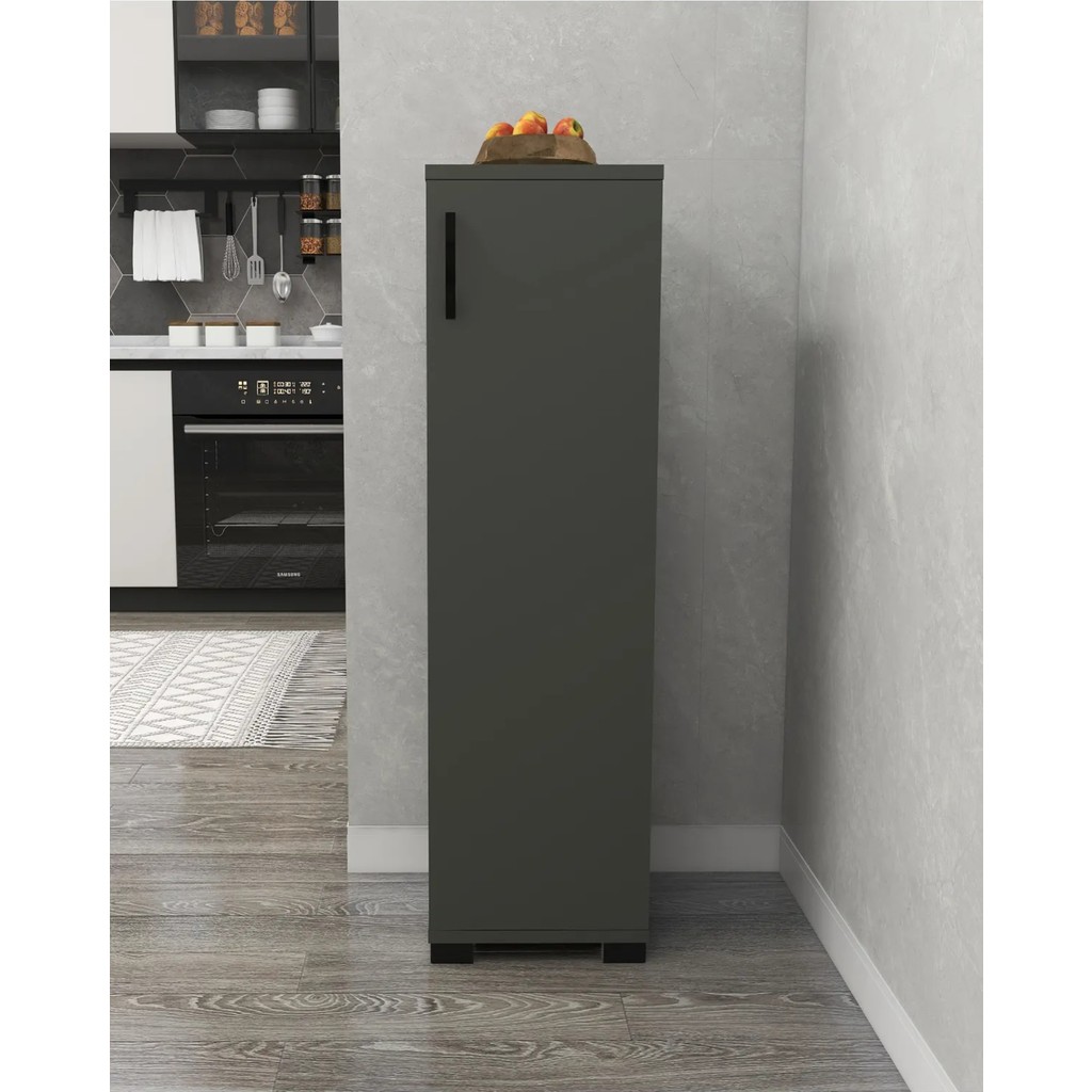 Irmak Mobilya Modern Tasarımlı Çok Amaçlı Tek Kapaklı Mini Dolap Antrasit 110 cm 3 Raflı Diğer Fiyatı