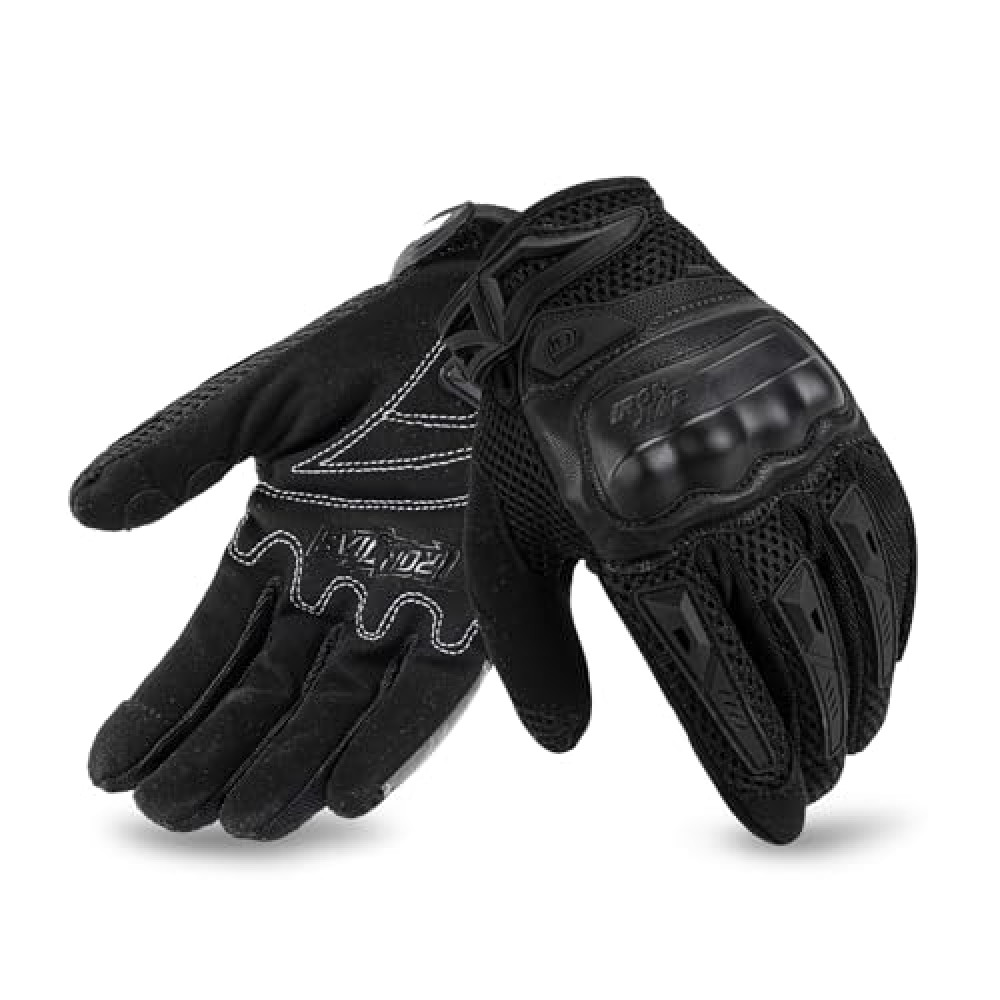 IRON JIA'S Motorcycle Gloves for Men and Women - Motorbike Powersports Racing Gloves with Hard Knuckle Touchscreen for BMX ATV MTB Riding (Black L) Motorcycle Gloves Fiyatı