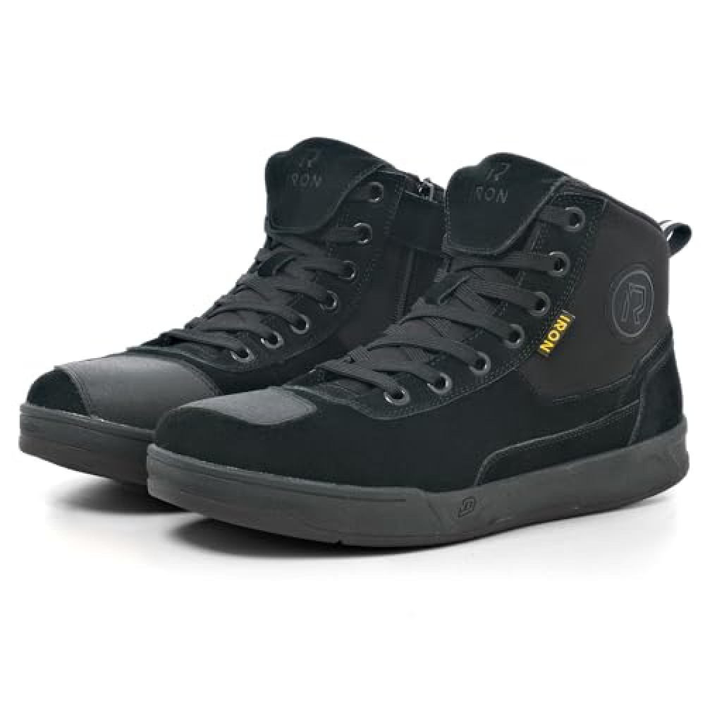 IRON JIA'S Motorcycle Shoes for Men, Anti-Slip Breathable Casual Motorcycle Riding Boots with Ankle Support, Shift Pad Black 11