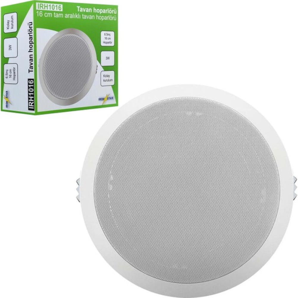 Iron Star Ironstar IRH-1016 Alçıpan Tavan Hoparlör 16CM 3 Watt Trafolu Beyaz Oto Hoparlörleri & SubWoofer Fiyatı