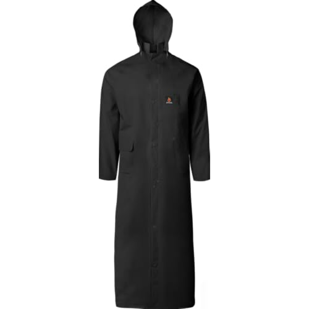 Ironwear 9221FR Flame Retardant Rain Jacket Riding Coat with Detachable Hood and Vented Back Black Motorcycle Jackets Fiyatı