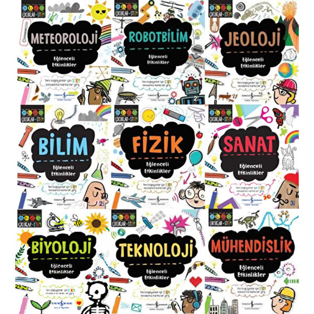 İş Bankası Kültür Yayınları Eğlenceli Etkinlikler 9 Kitap Set / Meteoroloji - Robotbilim - Jeoloji - Bilim - Fizik - Sanat - Biyoloji - Teknoloji -... Zihinsel Gelişim Kitapları Fiyatı