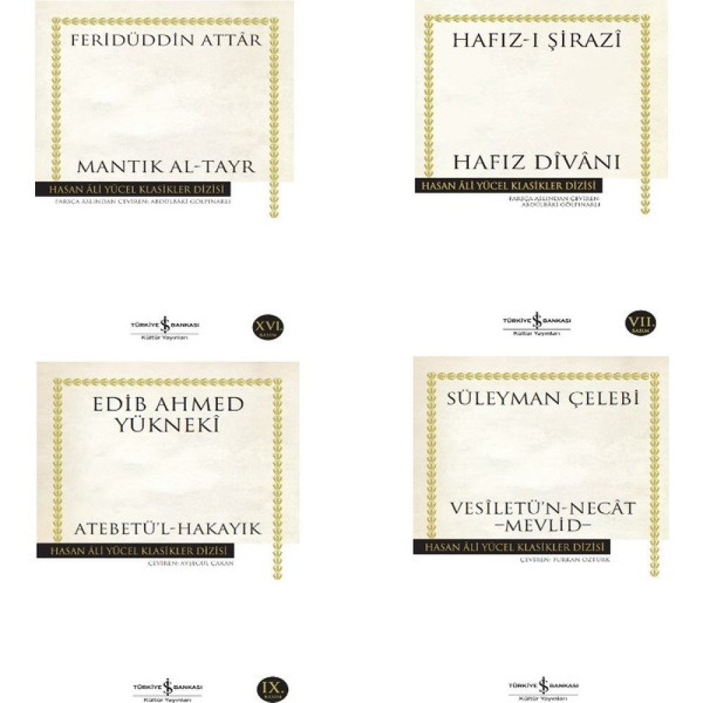 İş Bankası Kültür Yayınları Hafız Divanı - Mantık Al-Tayr - Atebetü'l-Hakayık - Vesiletü'n-Necat - Mevlid /4kitap Set Şiir Kitapları Fiyatı