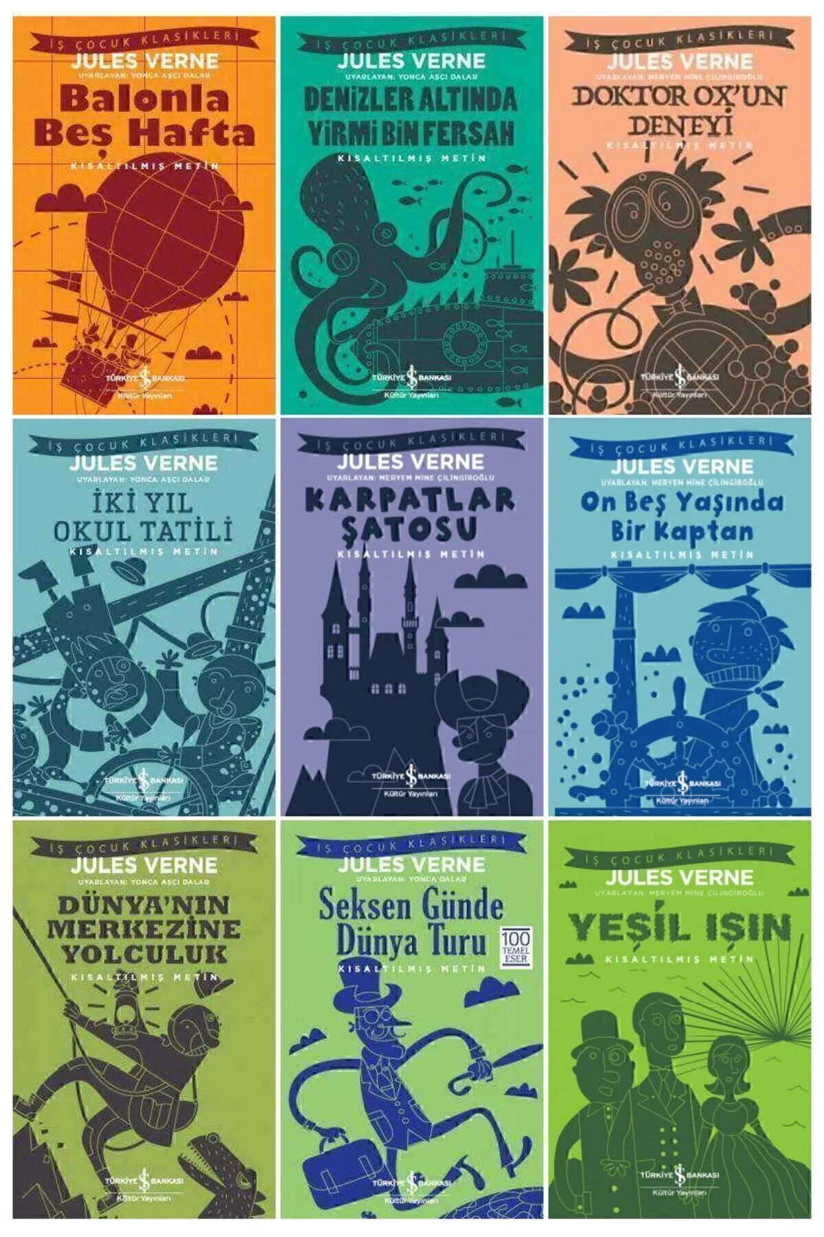İş Bankası Kültür Yayınları Jules Verne Çocuk Klasikleri 9 Kitap Set" Çocuk Öykü Fiyatı