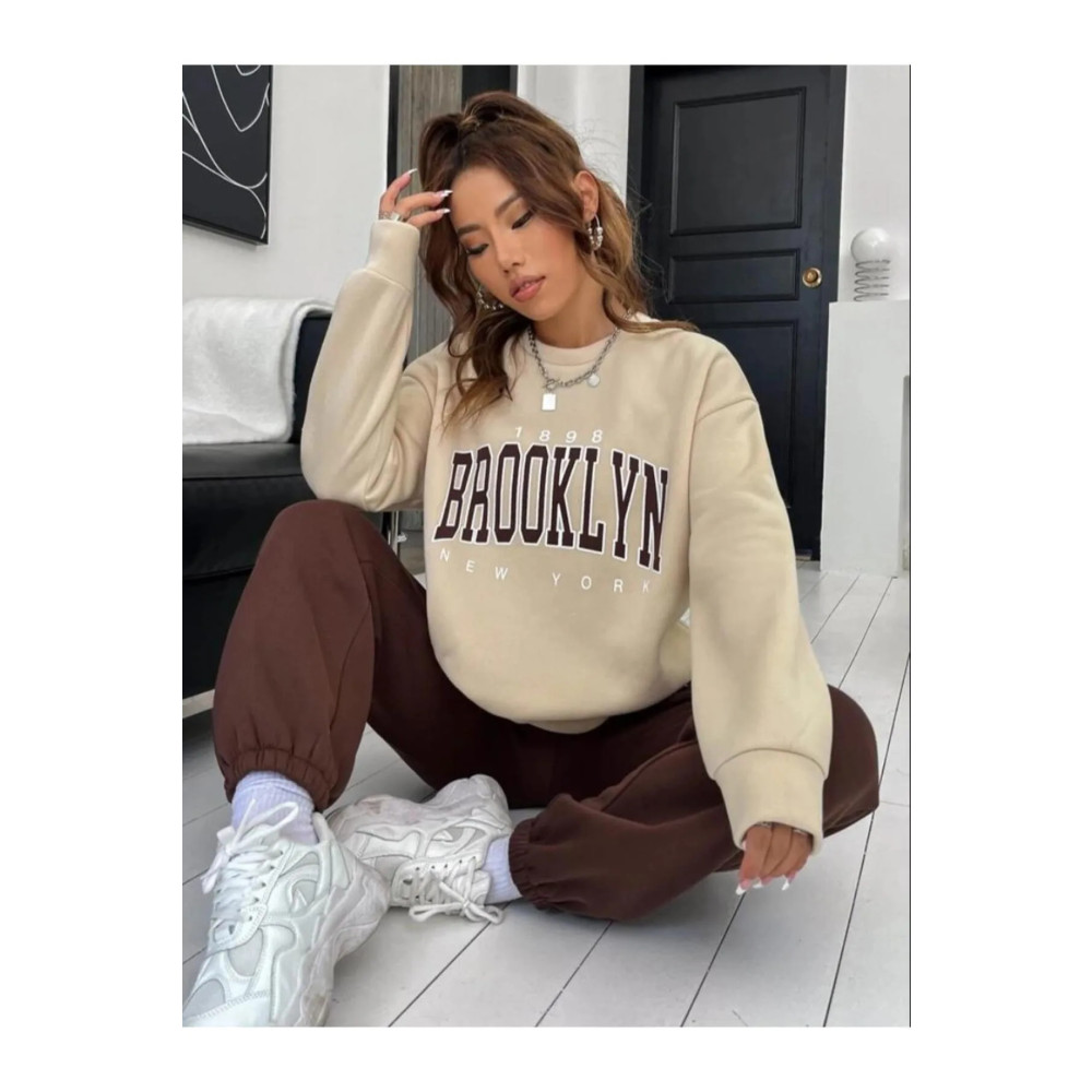 İsaac Kadın Brooklyn New York Baskılı Bisiklet Yaka Eşofman Takımı S Beden Kadın Giyim Fiyatı