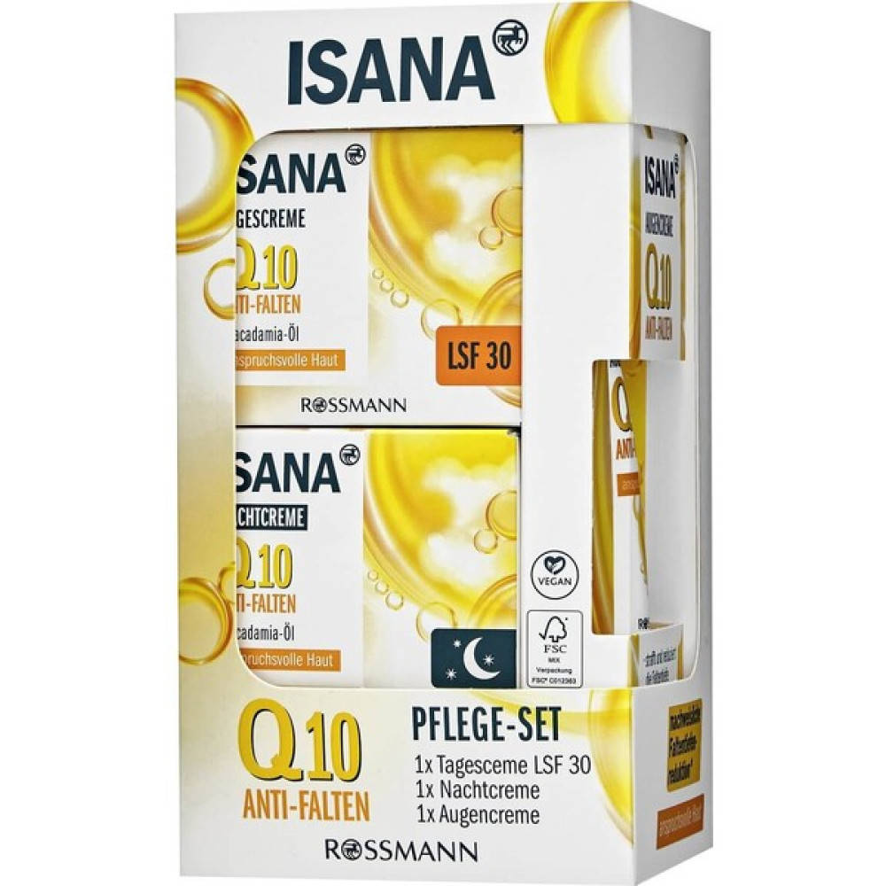 Isana Cilt Q10 Bakım Seti Kırışıklık Önleyici, Gündüz-Gece-Göz Kremi 115 ml Nemlendiriciler Fiyatı