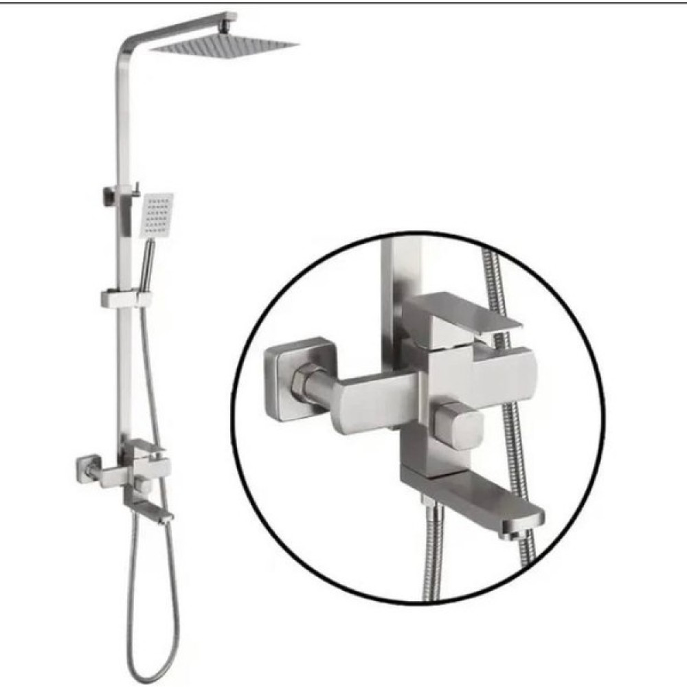 İsaoğlu Duş Seti Mat Krom Inox Duş Sistemi Batarya Dahil Komple Set Leke ve Iz Bırakmaz Mat Krom Yağmurlama - Mat Metal Eleksal Duş Seti Fiyatı