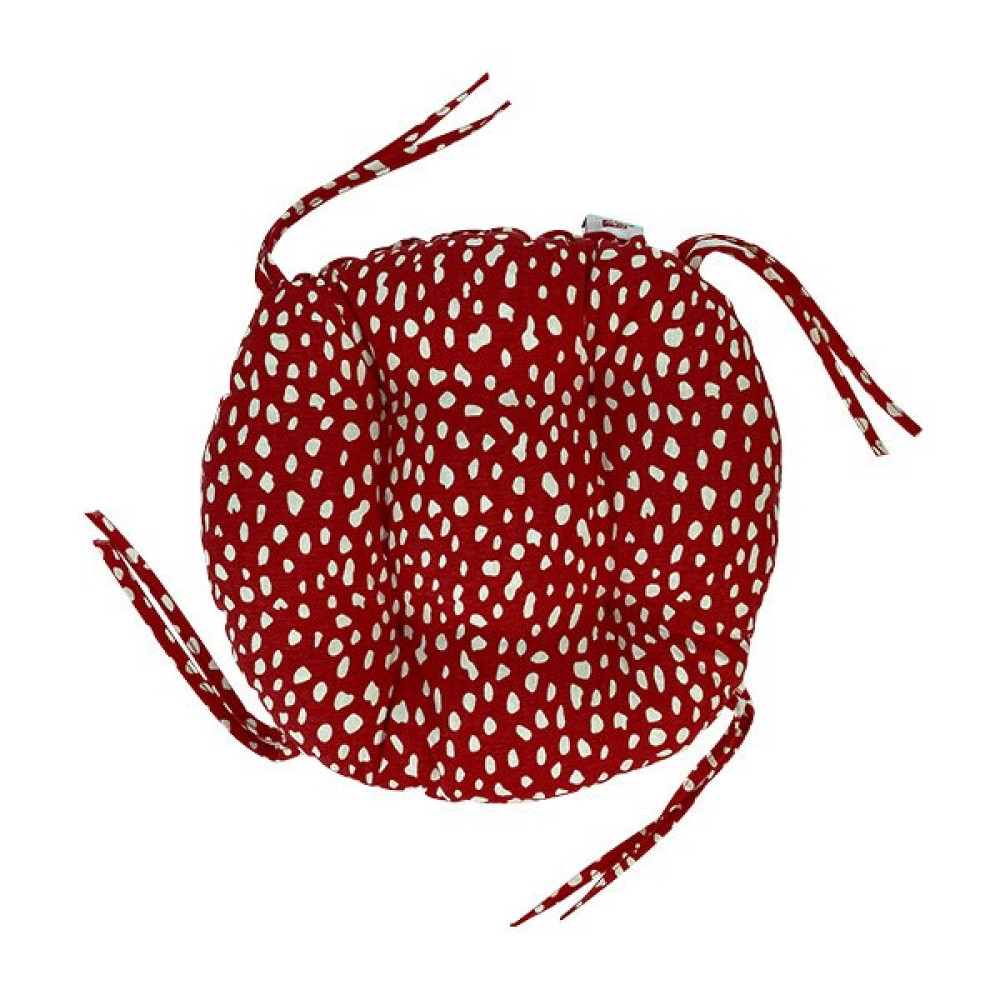 Işbir Yuvarlak Sandalye Minderi Kırmızı Çakıl Desenli - 40 x 40 cm Salon & Oturma Odası Tekstili Fiyatı