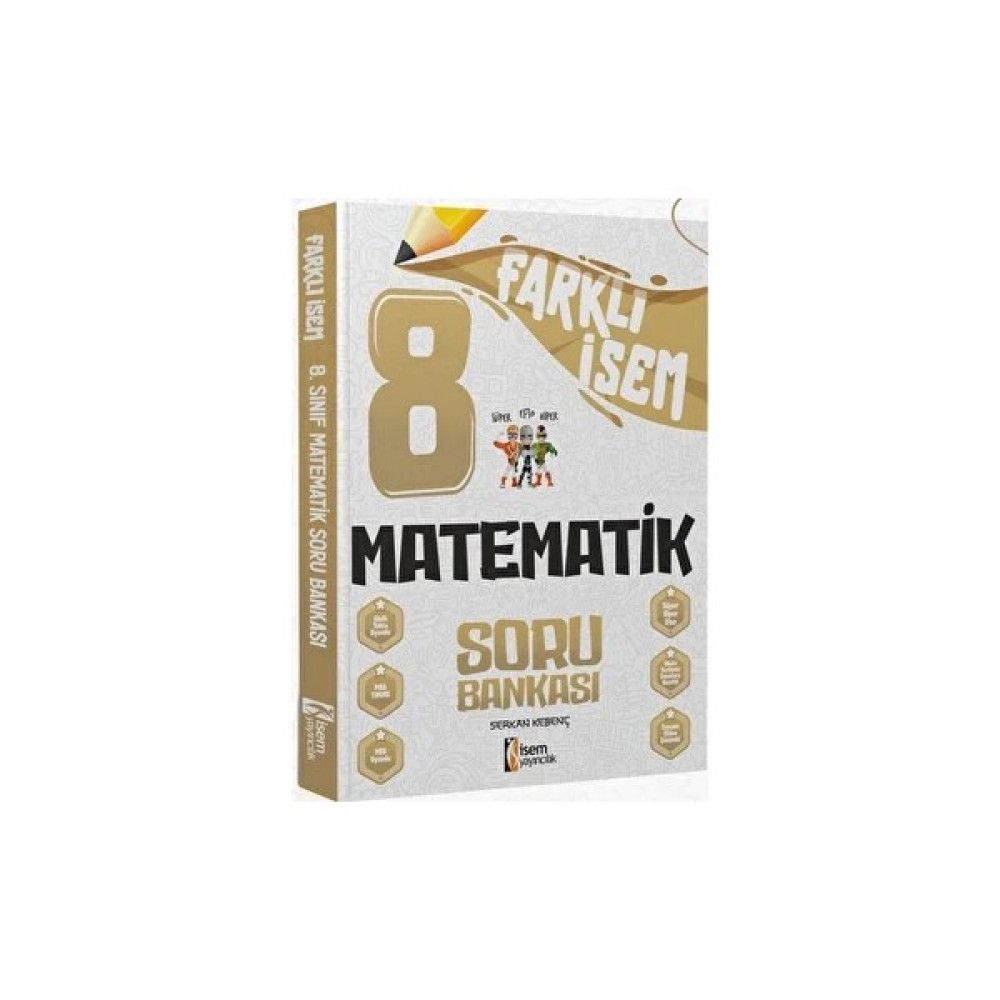 İSEM 2024 8. Sınıf Farklı Isem Matematik Soru Bankası Ders Sınav Kitapları Fiyatı
