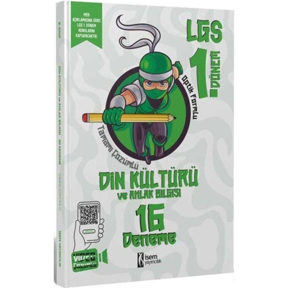 İSEM Yayıncılık 8. Sınıf Lgs 1. Dönem Din Kültürü ve Ahlak Bilgisi 16 Branş Deneme Isem Yayınları Kaynak Kitapları Fiyatı