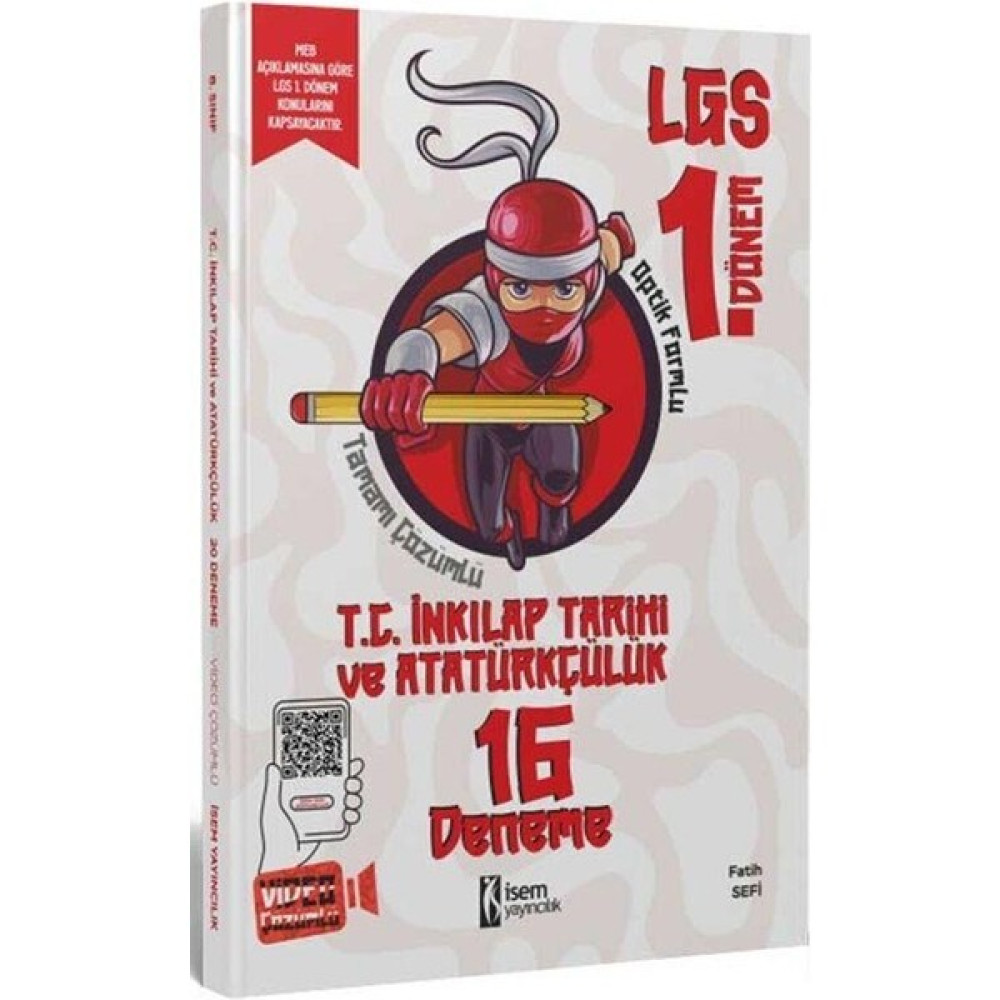 İSEM Yayıncılık 8. Sınıf Lgs 1. Dönem Inkılap Tarihi 16 Branş Deneme Isem Yayınları Kaynak Kitapları Fiyatı