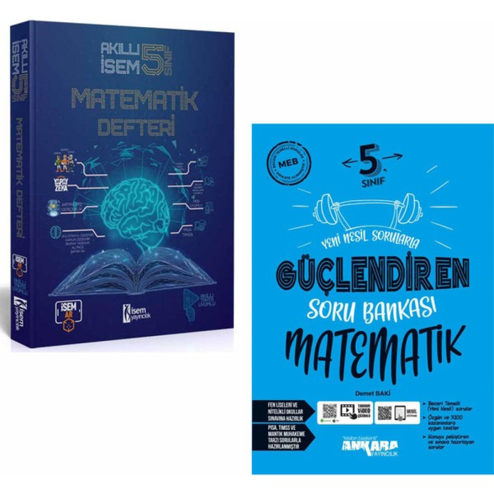 İSEM Yayıncılık Isem 5. Sınıf Akıllı Isem Matematik Defteri ve Ankara Matematik Güçlendiren Soru Bankası Matematik Fiyatı