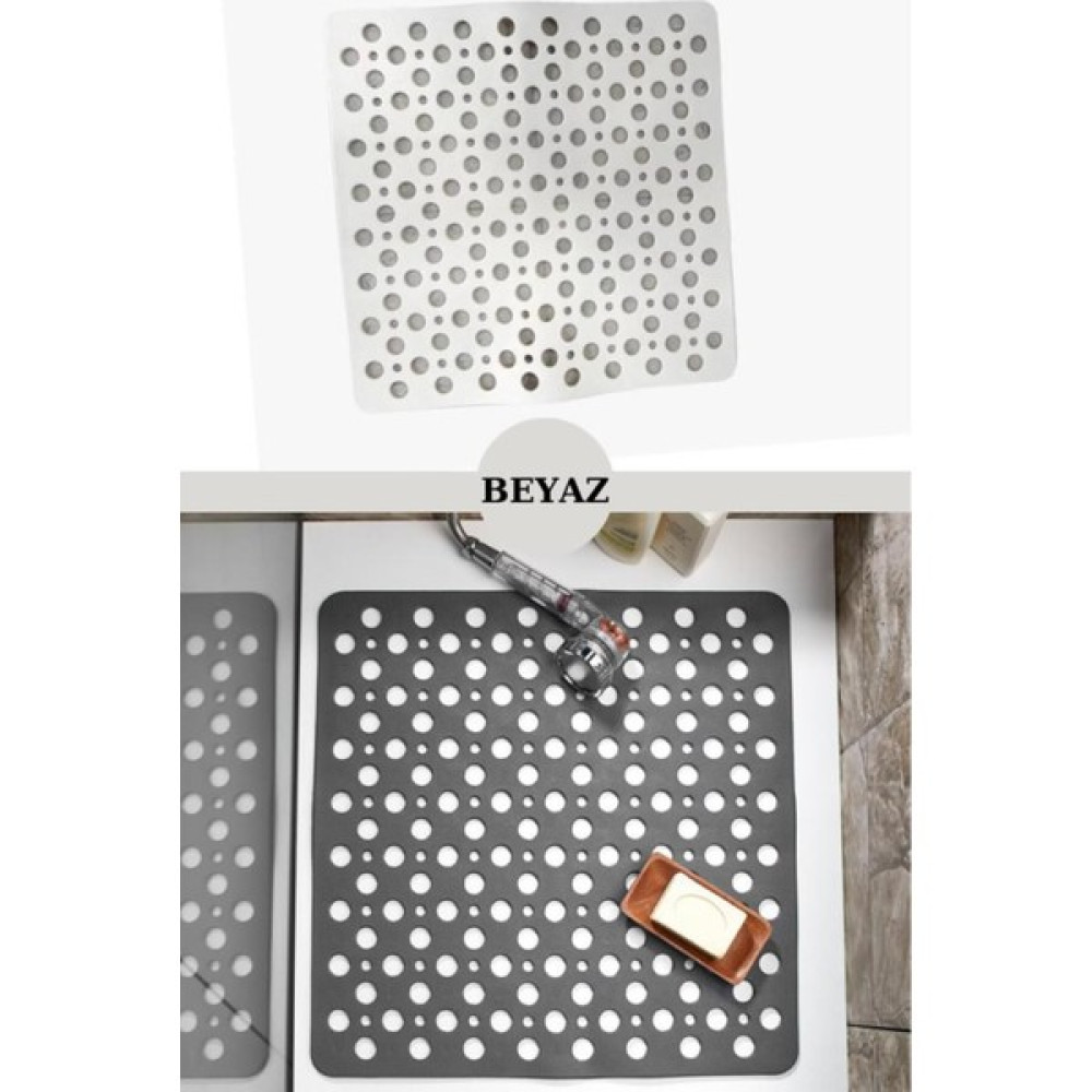 İsg Store Kare Vantuzlu Banyo ve Duşa Kabin , Küvet Içi Kaydırmaz Vantuzlu Banyo Paspası Beyaz 54x54 cm Klozet Takımı Fiyatı