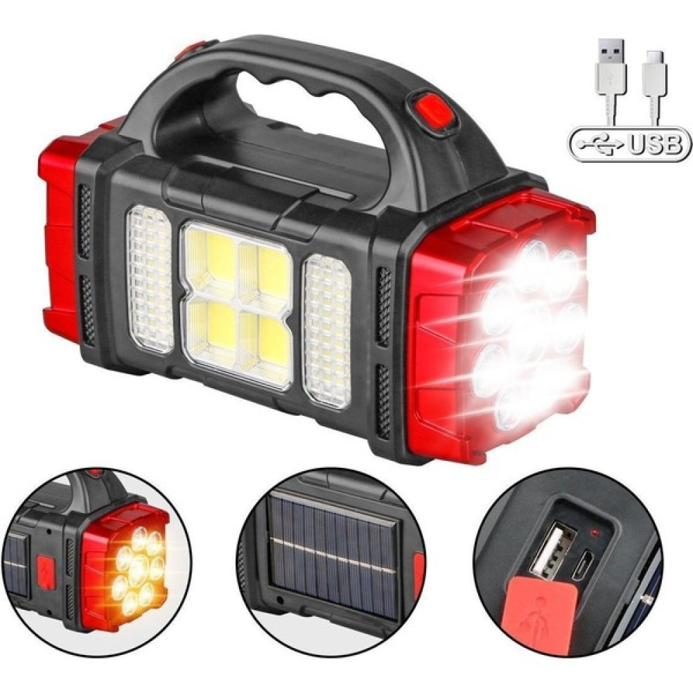 İsg Store Solar Panelli El Feneri Şarjlı Işıldak Aydınlatma Ledli USB Çıkışlı 38 Watt Bağ Bahçe Kamp Karavan Dış Mekan & Bahçe Oyuncakları Fiyatı