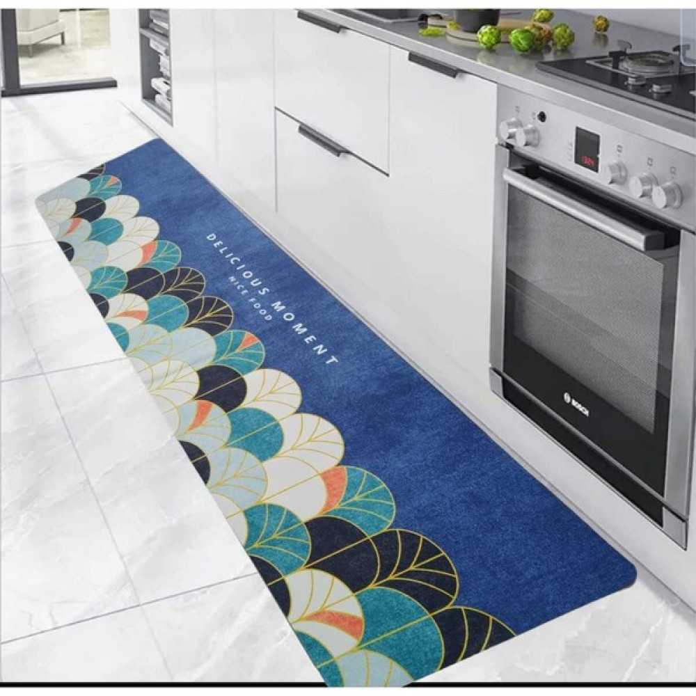 İsg Store Uzun Dikdörtgen Mutfak Halısı Tezgah Önü Sihirli Su Emici Paspası Kaymaz Tabanlı 160X38CM - 10 x 70 cm - Mavi Paspas Fiyatı