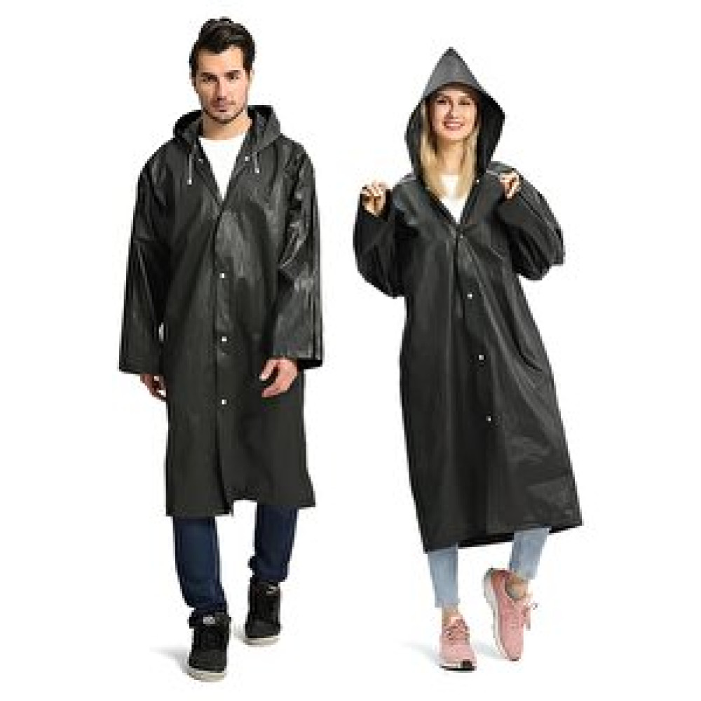 İsgstore EVA Kumaş Ünisex Kapüşonlu Çıtçıtlı Yağmurluk Siyah İş Güvenliği Ürünleri Fiyatı