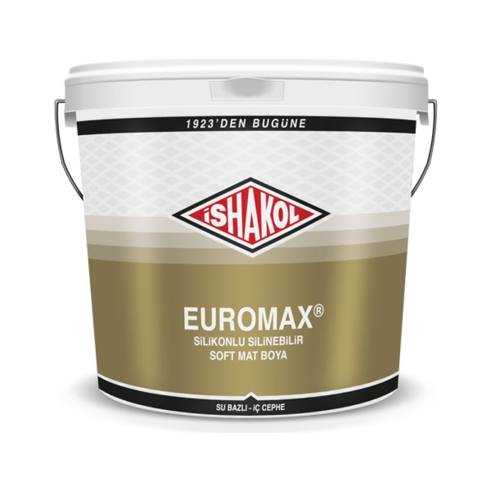 İshakol Euromax Silikonlu Silinebilir Soft Mat Boya 2. Lt - 10 Adet - 010 - Beyaz İç Cephe Duvar Boyası Fiyatı