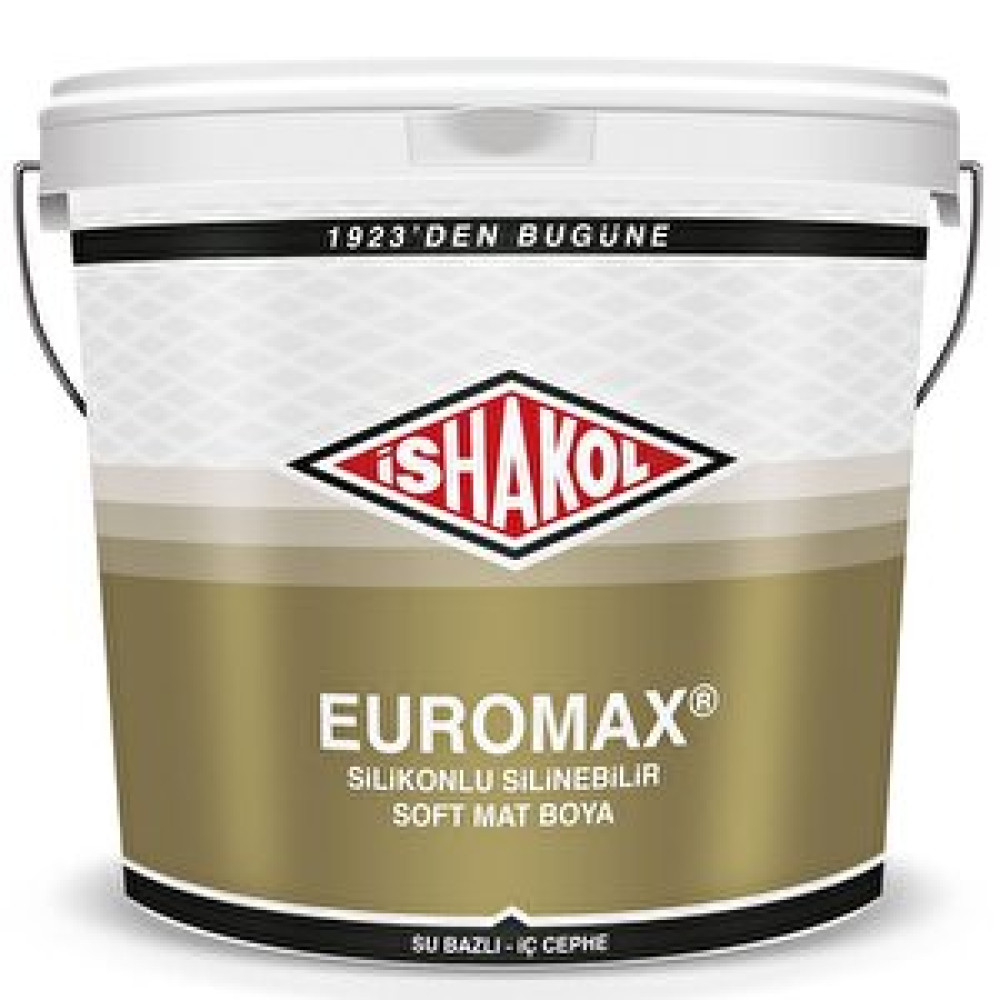 İshakol İshakol Euromax Silikonlu Silinebilir Soft Mat Boya Saf Gri - 2,5 L Saf Gri İç Cephe Duvar Boyası Fiyatı