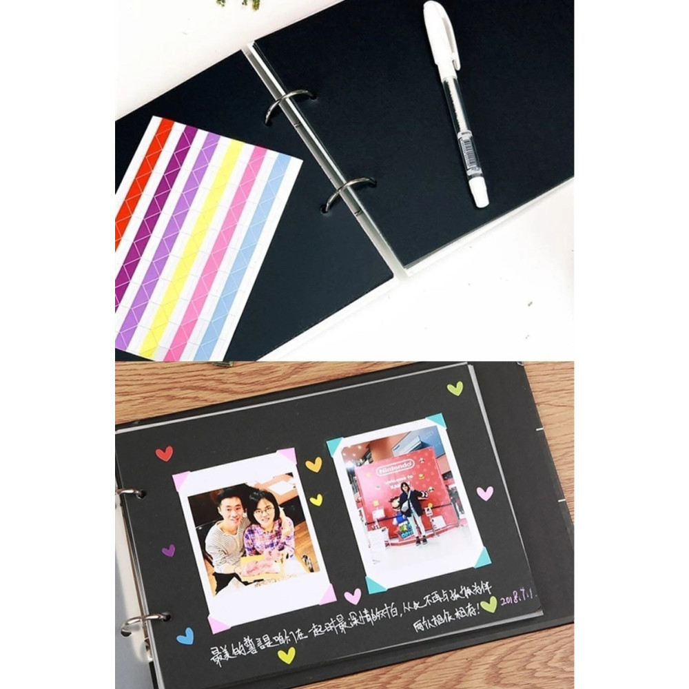 Işıl Işıl Klaket Kapaklı Siyah Yapraklı 20 Yaprak Fotoğraf Albümü Anı Defteri Beyaz Kalem Ve Renkli Sticker Defter Fiyatı