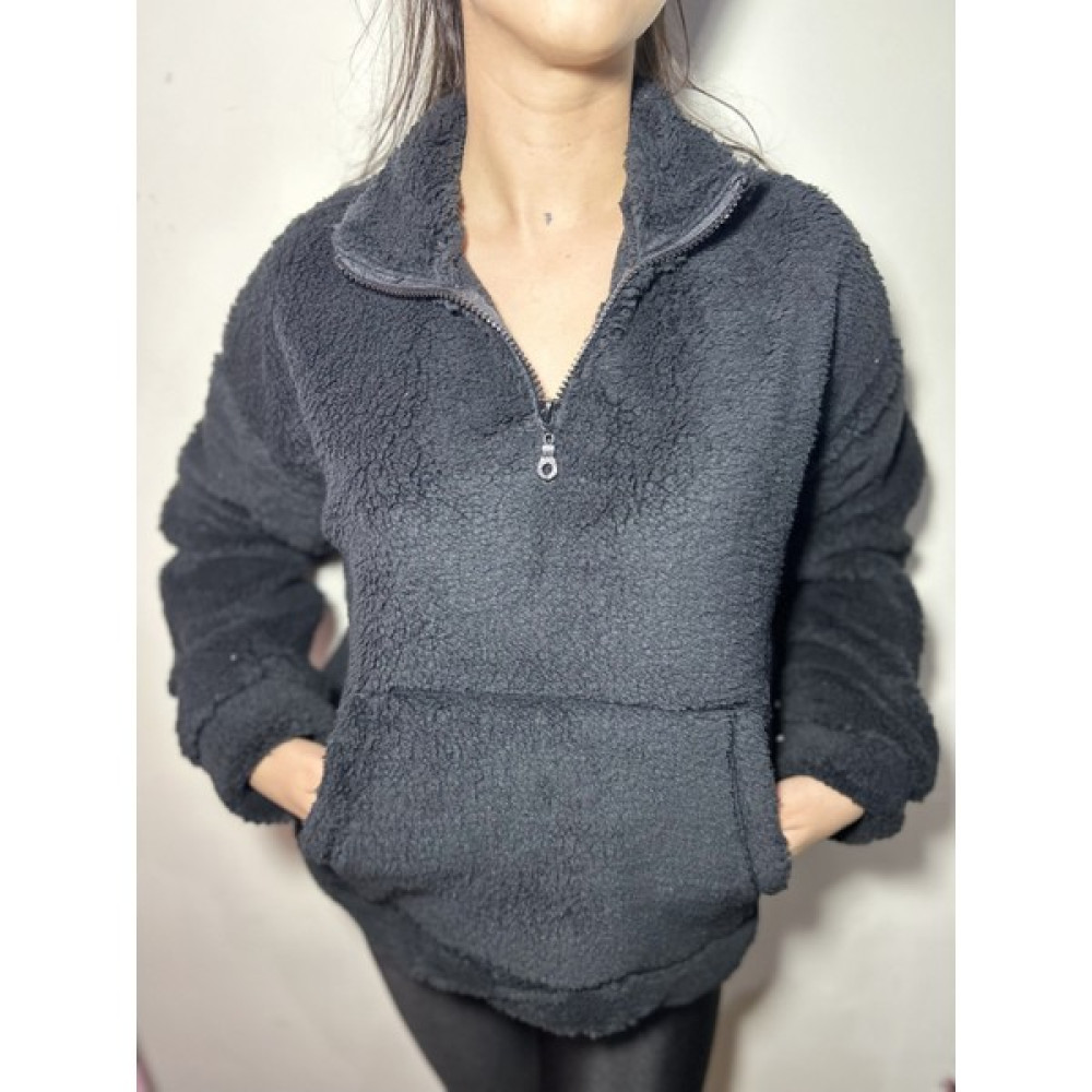 Işılım Kadın Peluş Yarım Fermuarlı Sweatshirt Bayan Sweatshirt Fiyatı