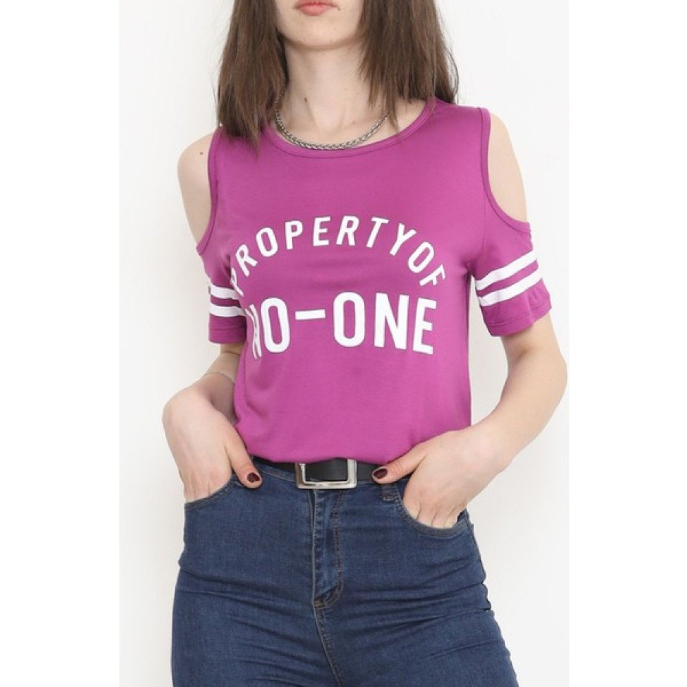 Işıltı Moda Önü Baskılı Bluz Açıkmor - 11272.599. Bluz Fiyatı