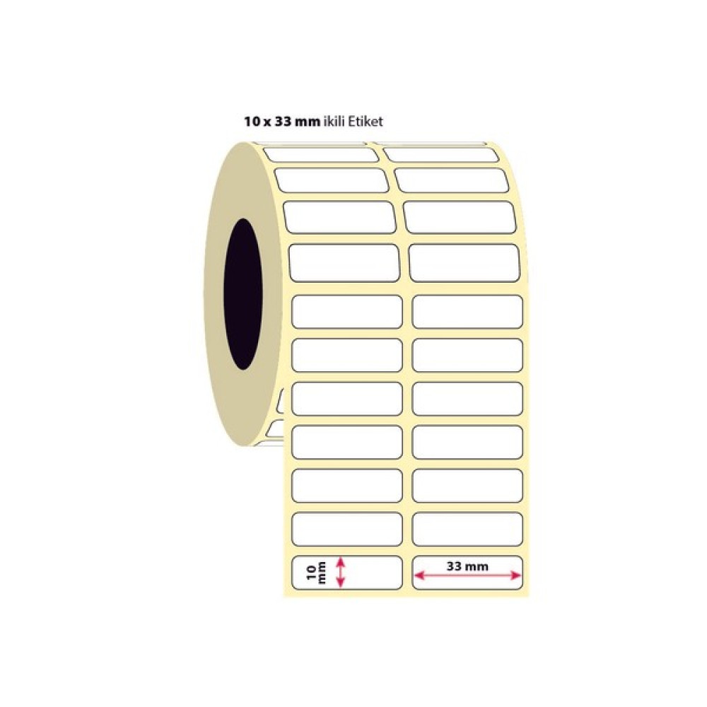 İşimiz Etiket 10X33MM Ikili Termal Etiket | 6 Rulo | 5000 Sarım | Oto Boyaları Fiyatı