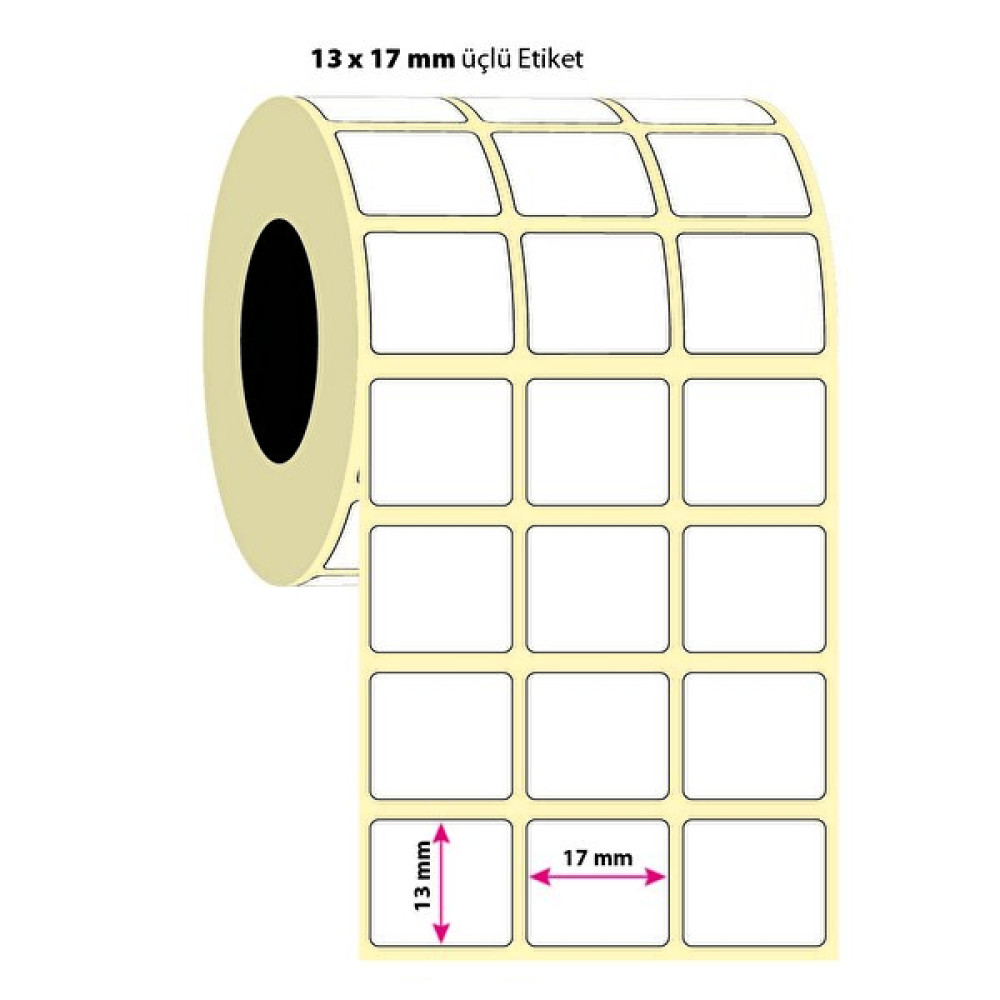 İşimiz Etiket 13X17MM Üçlü Kuşe Etiket | 6 Rulo | 7500 Sarım | Barkod Okuyucular Fiyatı