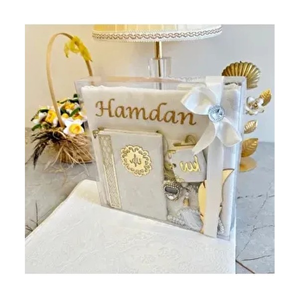 Isimli Seccade, Zikirmatik, Kadife Yasin, Inci Tesbih, Kitap Ayracı, Mini Kuran Çeyizlik Seccade - 110 x 70 cm - Krem SSD / Solid State Drive Fiyatı