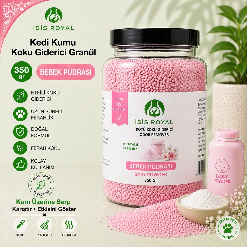 İsis Royal Kedi Kumu Koku Giderici Granül 350 gr - Bebek Pudrası Diğer Fiyatı