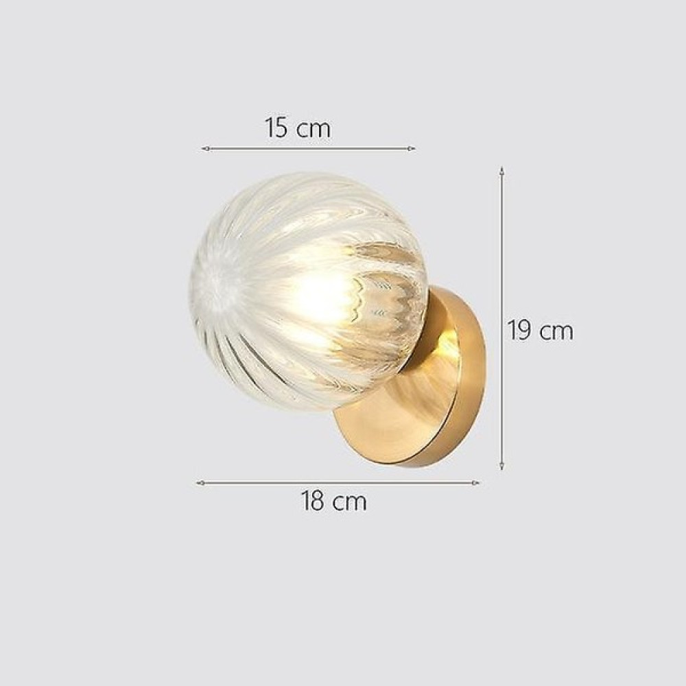 Iskandinav LED Duvar Ay Lambası Demir Modern Dekoratif Merdiven LED Işık Ev Başucu Yuvarlak Cam Duvar Işıkları Ahşap Aplike Murale E27 (D) (Yurt Dı... Aplikler Fiyatı