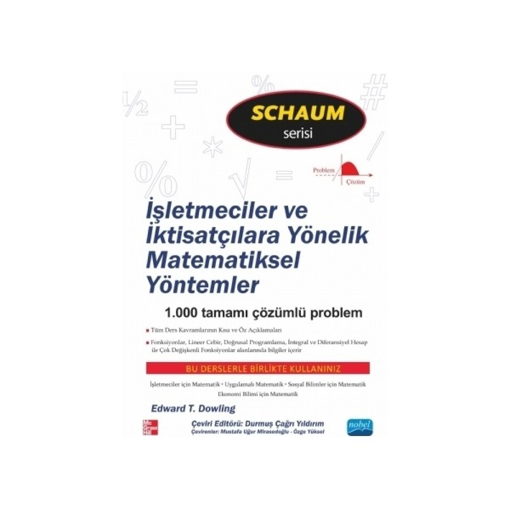 İşletmeciler ve İktisatçılara Yönelik Matematiksel Yöntemler Muhasebe Finans Kitapları Fiyatı