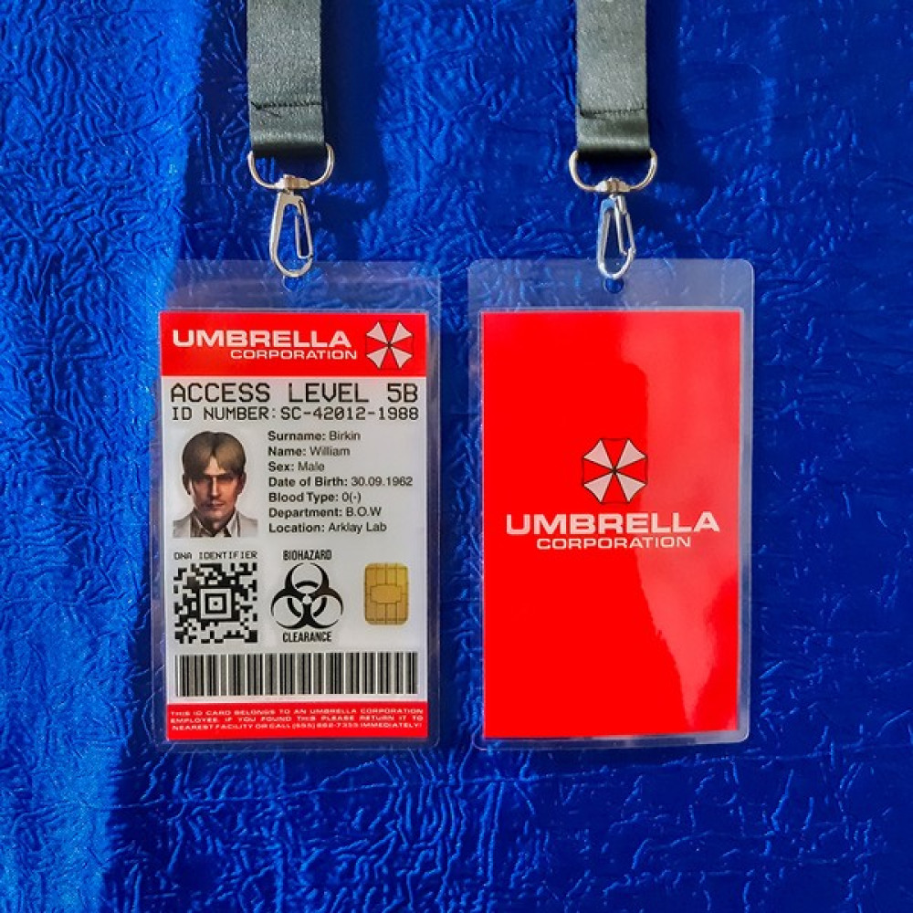İsminize Özel Resident Evil Umbrella Corporation William Birkin Kimlik Kartı ve Yaka Askı Ipi Aksiyon Figürleri Fiyatı