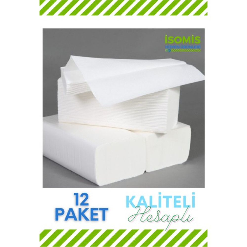 İsomis Z Katlama Dispenser Kağıt Havlu 100 Yaprak 12'li Eko Paket - Beyaz Kağıt Havlu Fiyatı