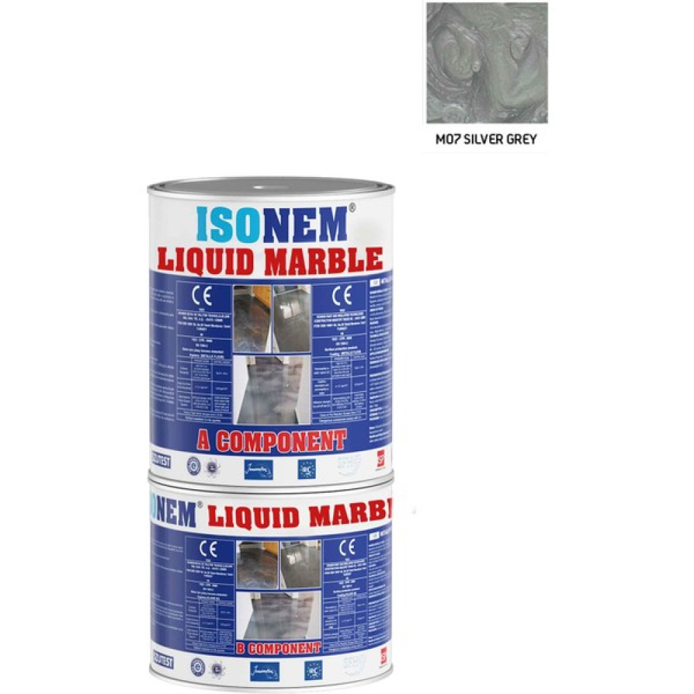 Isonem Liquid Marble Sıvı Mermer 1 kg M07 Sılver Grey - M07 SILVER Akrilik Boya Fiyatı