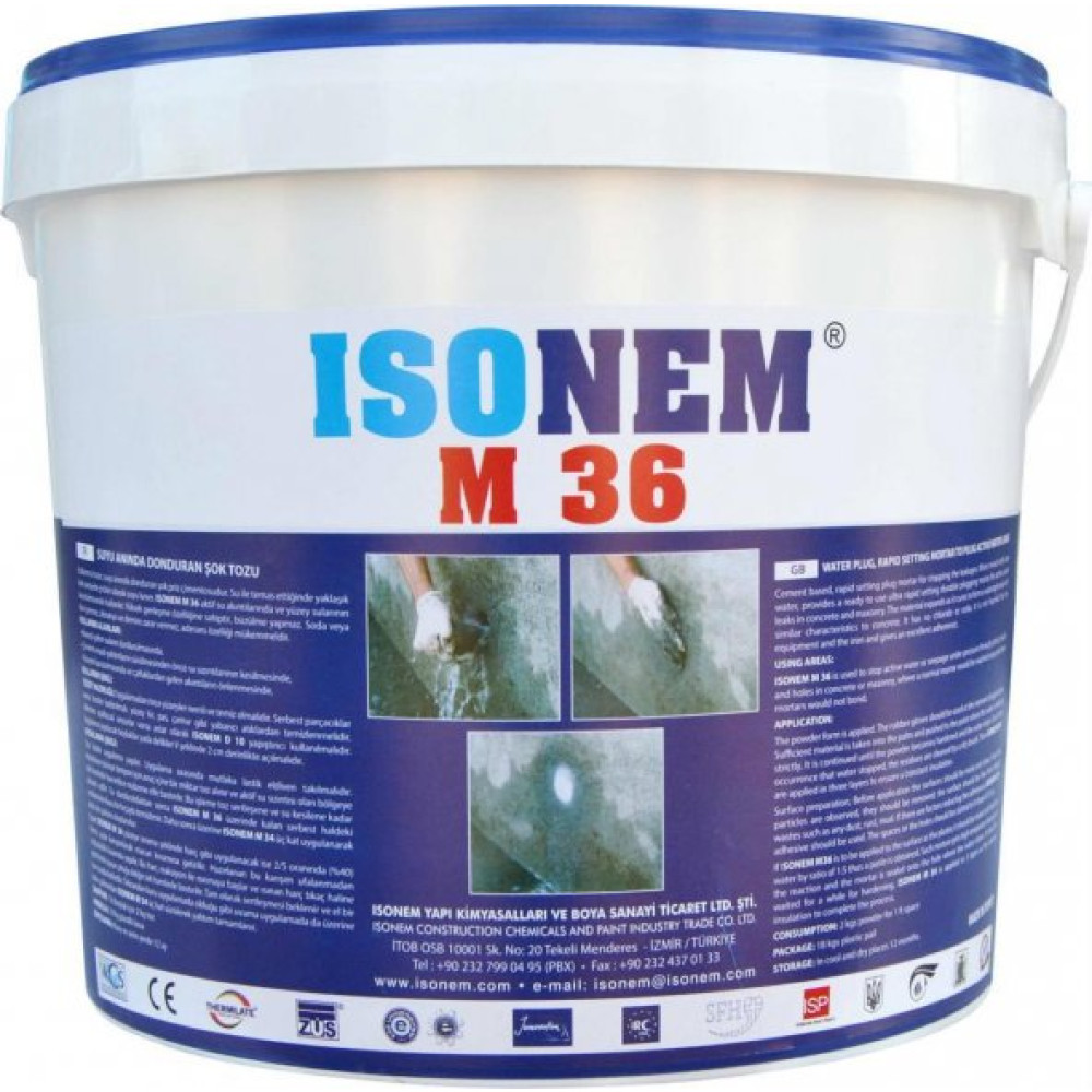 Isonem M 36 Sok Su Durdurma Tozu 10 Kg Boyalar Fiyatı